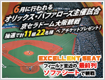 オリックス・バファローズ主催試合観戦ペアチケットプレゼント!
