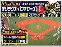 オリックス・バファローズ主催試合観戦ペアチケットプレゼント!