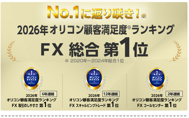 5年連続！2024年オリコン顧客満足度ランキングFX 総合第1位、FX専門業者では9年連続第1位！