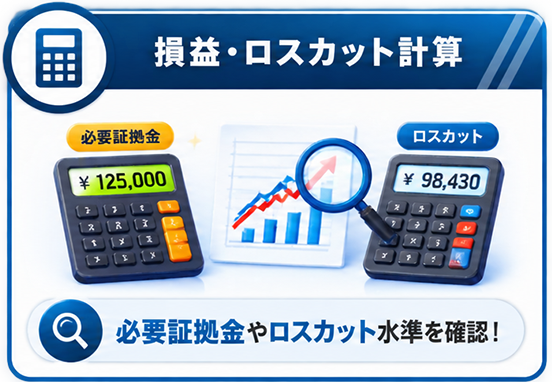損益・ロスカット計算